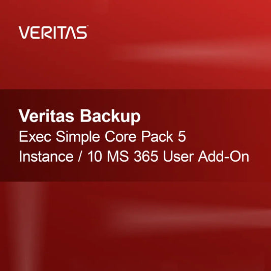 Veritas Backup Exec Basit Çekirdek Paketi 5 Örnek / 10 MS 365 Kullanıcı Eklentisi
