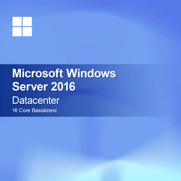 Microsoft Windows Server 2016 Datacenter 16 Çekirdek Temel Lisans