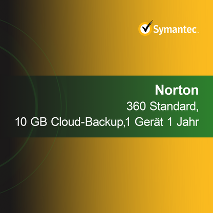 Norton 360 Standard, 10 GB Bulut Yedekleme, 1 Cihaz 1 Yıl